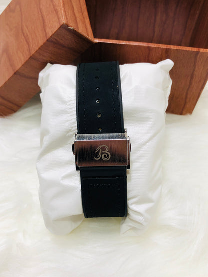 Hublot Imperion Royal - Premium Silicone Black Strap - Silver