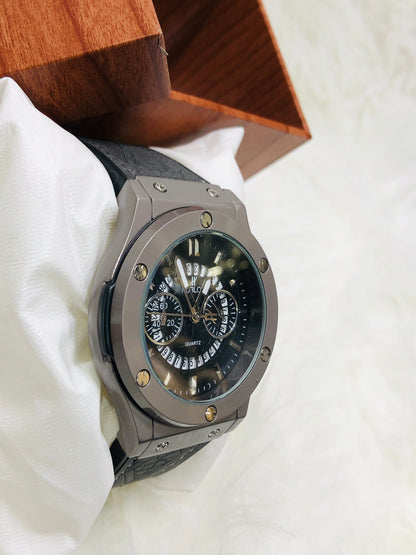 Hublot Imperion Royal - Premium Silicone Black Strap - Silver