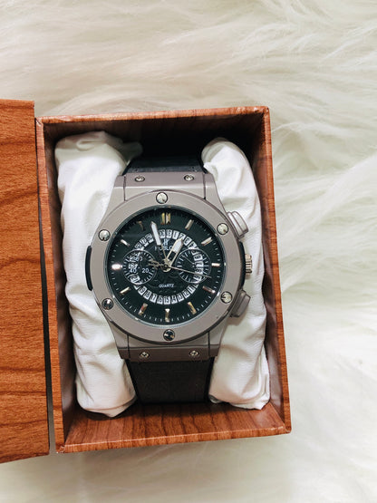 Hublot Imperion Royal - Premium Silicone Black Strap - Silver