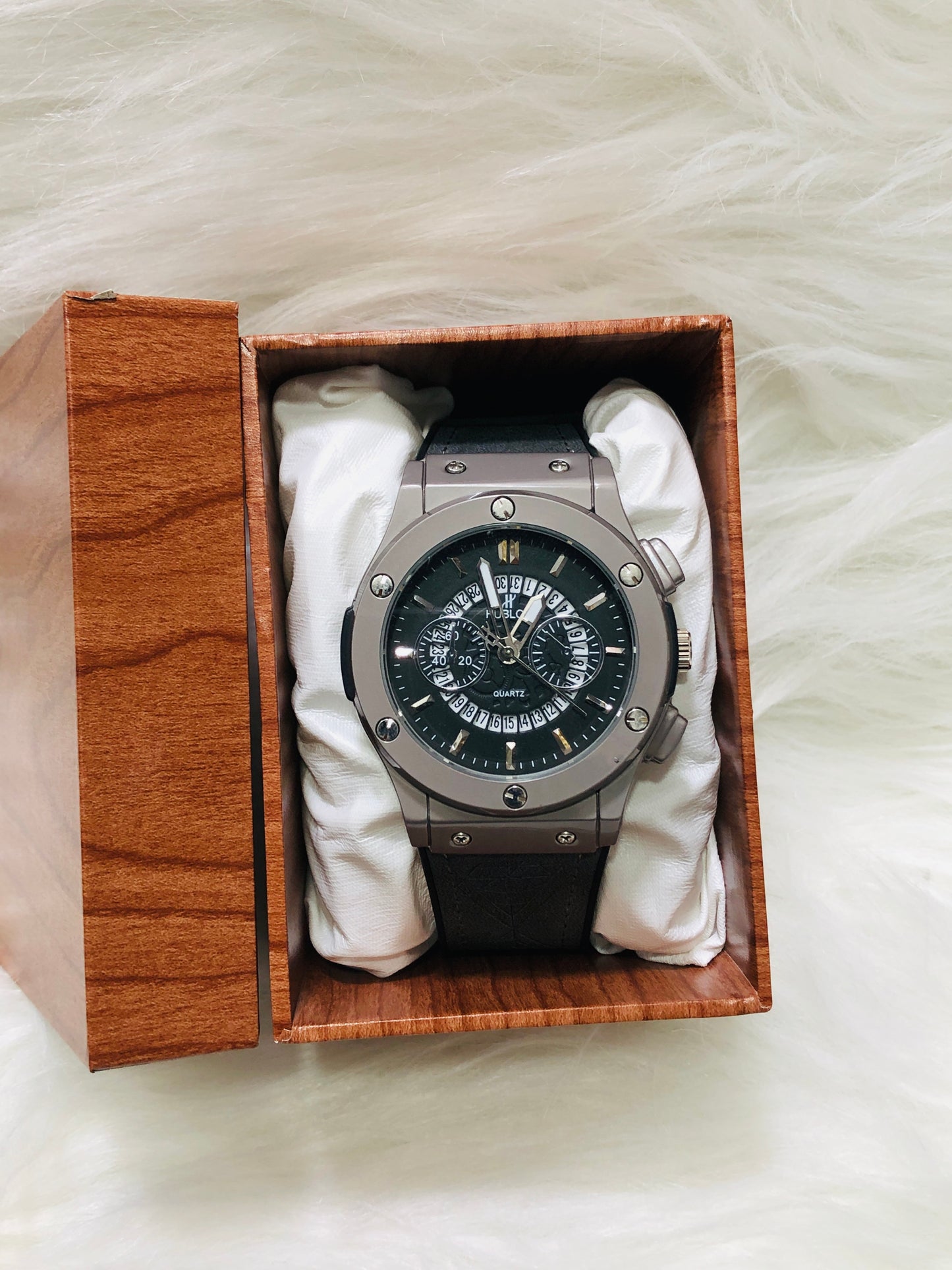 Hublot Imperion Royal - Premium Silicone Black Strap - Silver