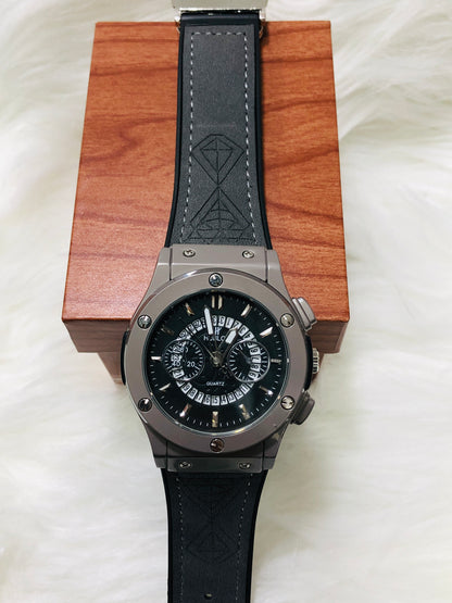 Hublot Imperion Royal - Premium Silicone Black Strap - Silver