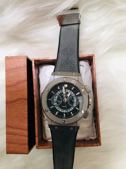 Hublot Imperion Royal - Premium Silicone Black Strap - Silver