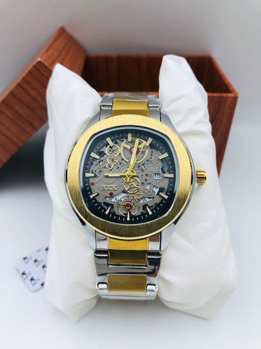 Rick Quartz Watch - Article # 966 - Two Tone - Black Dial