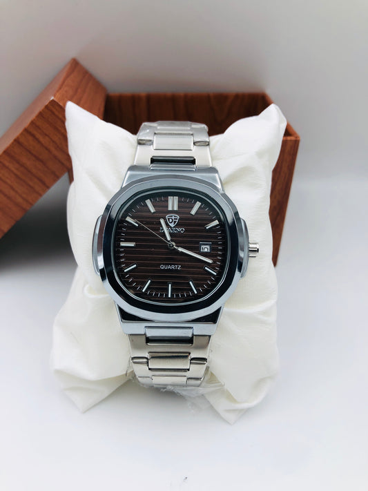 Original Dearno Quartz - Article #635 - Silver - Brown Dial