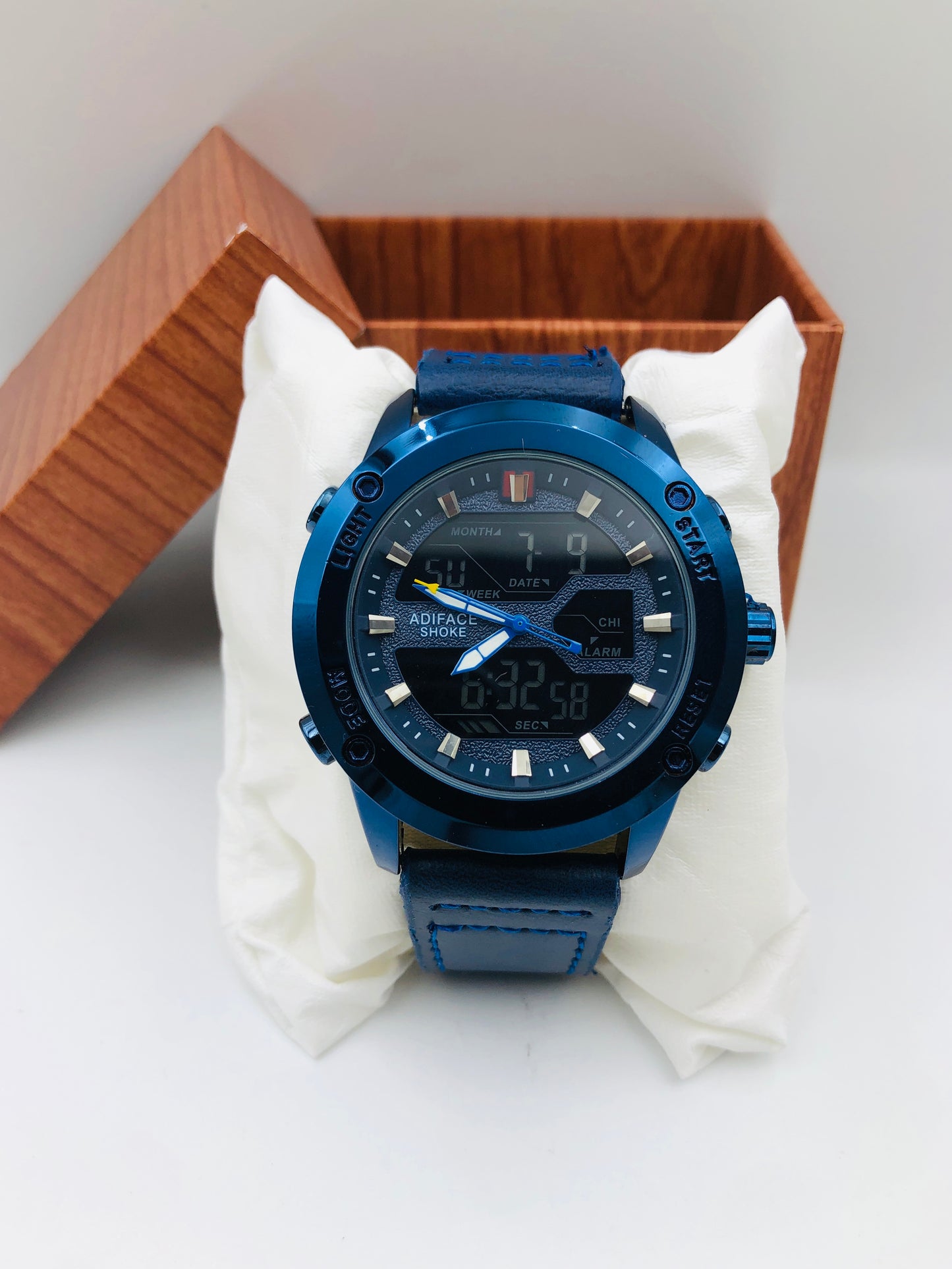 Adiface Dual Time - Article #691 - Blue Strap - Blue Dial